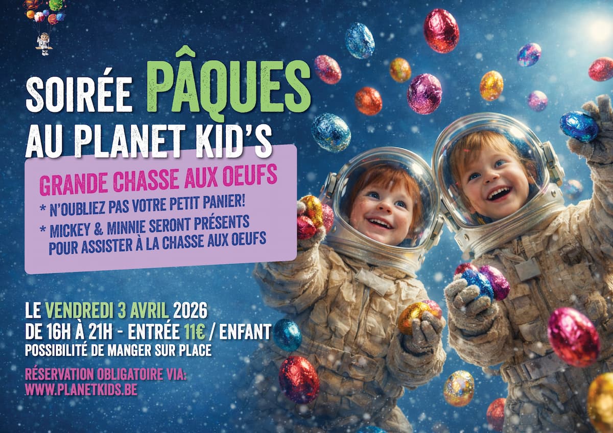 Ticket – soirée pâques au planet kid’s – 3 avril 2026